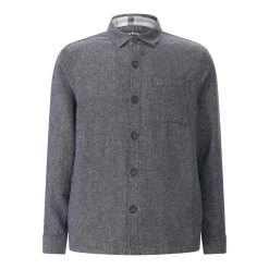Barbour Overshirt Stillwater aus Leinen-Mix blau Hemd