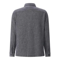 Barbour Overshirt Stillwater aus Leinen-Mix blau Hemd