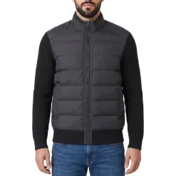 Belstaff Daunenjacke mit Strickärmeln schwarz Strickjacke