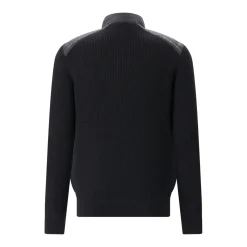 Belstaff Daunenjacke mit Strickärmeln schwarz Strickjacke