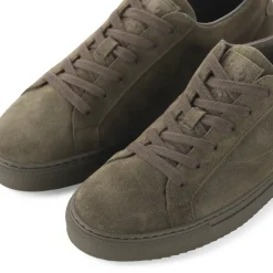 Belstaff Sneaker aus Veloursleder grün Schnürschuhe