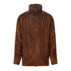 CALIBAN Strickjacke aus Wolle & Seide braun Übergangsjacke