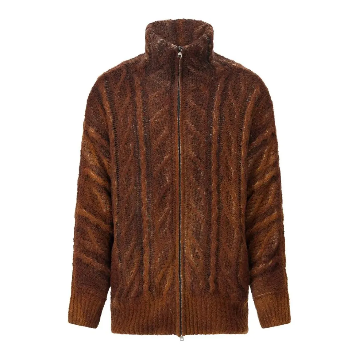 CALIBAN Strickjacke aus Wolle & Seide braun Übergangsjacke
