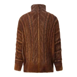 CALIBAN Strickjacke aus Wolle & Seide braun Übergangsjacke