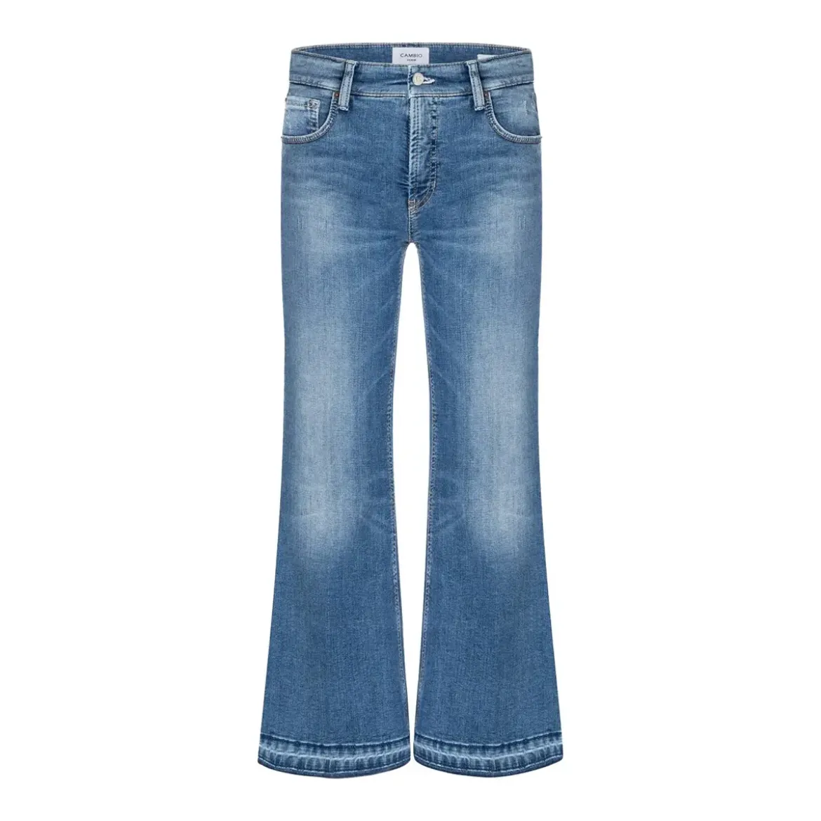 Cambio Boot Cut Jeans Felina cropped blau Bootcut-Jeans