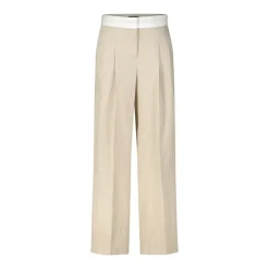 Cambio Stoffhose Anny mit Leinen Beige Stoffhose