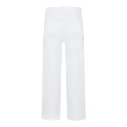 Cambio Tess pocket cropped modern white fringed Jeans