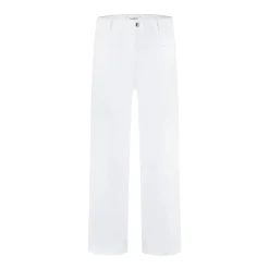 Cambio Tess pocket cropped modern white fringed Jeans