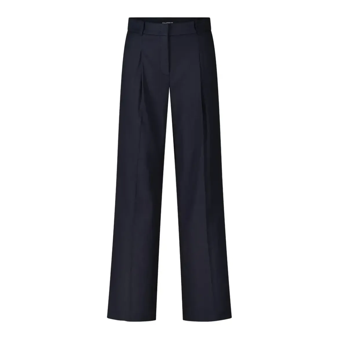 Cambio Wide Leg Stoffhose mit Leinen Navy Stoffhose