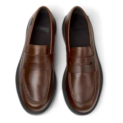 Camper Bei Dean, einem zeitlosen Unisex-Stil, trifft Trad mittel-braun Schnürschuhe