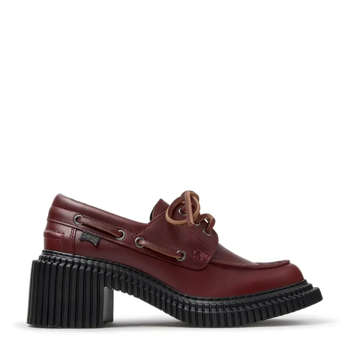 Camper Der Pix London, Ihr leichter Wohlfühl-Absatzschuh, dunkelrot Bootsschuhe