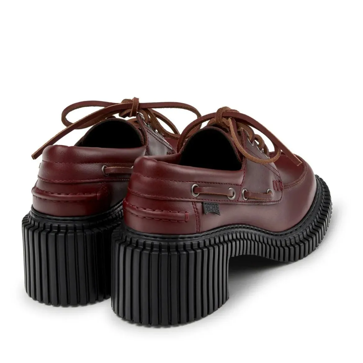 Camper Der Pix London, Ihr leichter Wohlfühl-Absatzschuh, dunkelrot Bootsschuhe