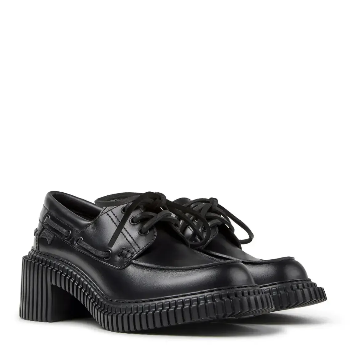 Camper Der Pix London, Ihr leichter Wohlfühl-Absatzschuh, schwarz Bootsschuhe