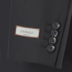 Canali Anzug aus Wolle schwarz Hosenanzug