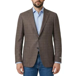 Canali Kariertes Sako Kei braun Anzugjacke