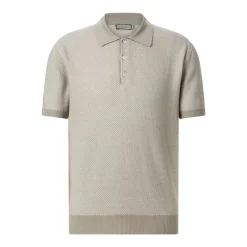 Canali Poloshirt aus Baumwollstrick beige Poloshirt