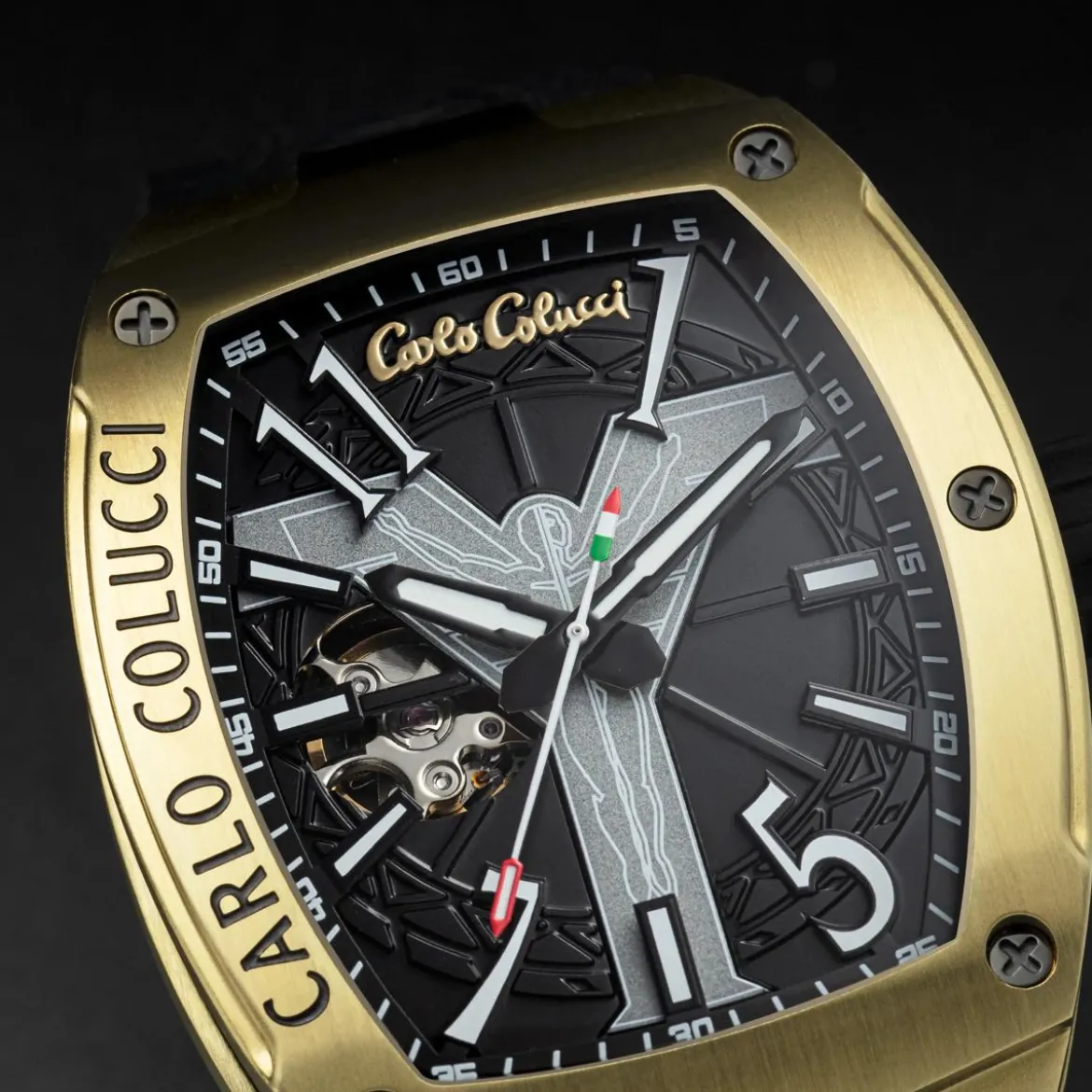 Carlo Colucci Automatikuhr CC100 . schwarz Automatikuhr