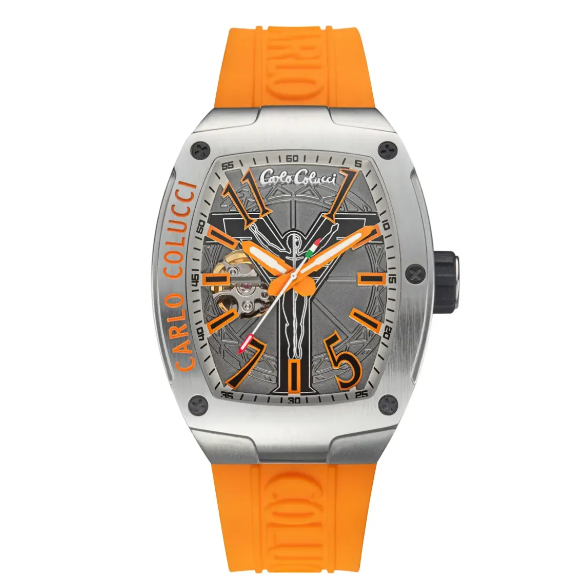 Carlo Colucci Automatikuhr CC100 . orange Automatikuhr