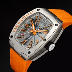 Carlo Colucci Automatikuhr CC100 . orange Automatikuhr