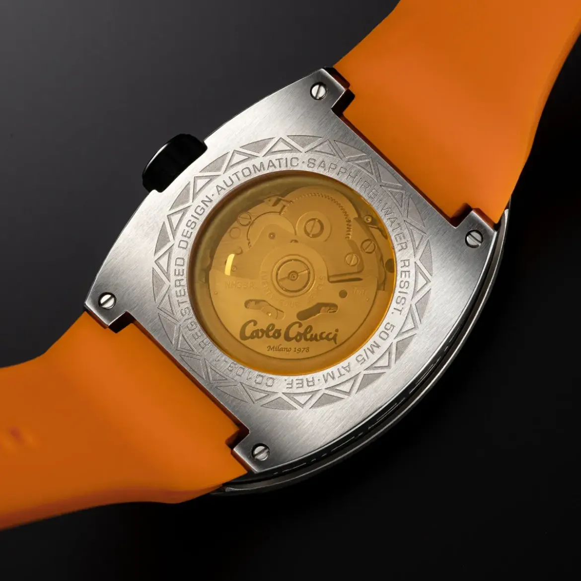 Carlo Colucci Automatikuhr CC100 . orange Automatikuhr
