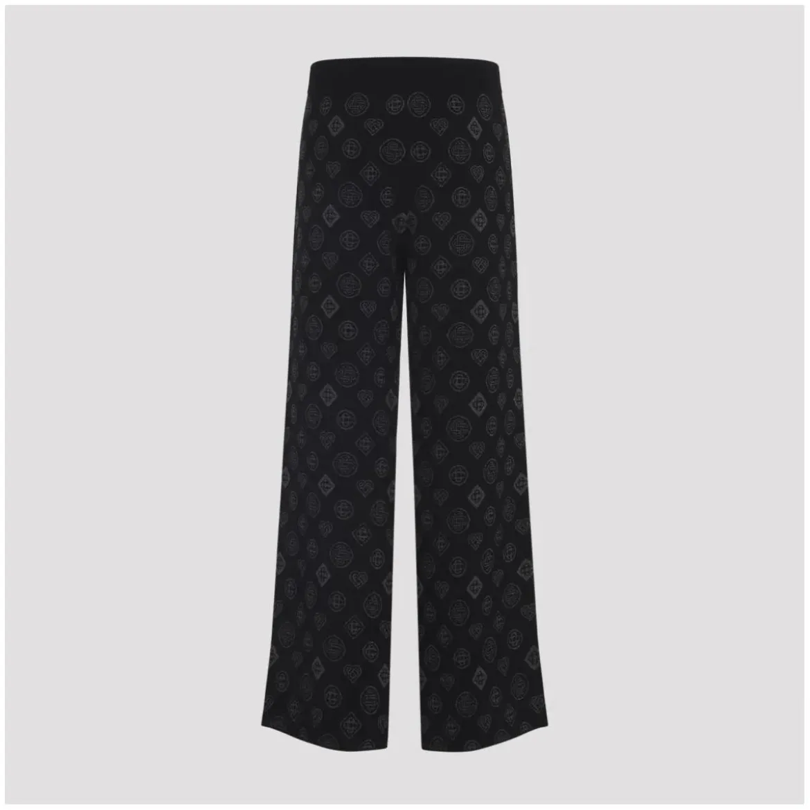 Casablanca Black Jacquard Trousers With Grey Logo Pattern Schwarz Hose