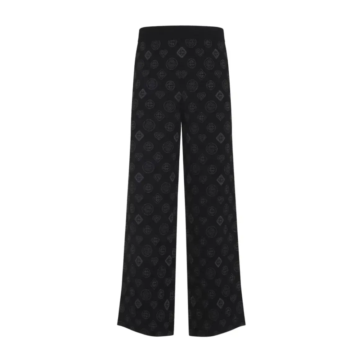 Casablanca Black Jacquard Trousers With Grey Logo Pattern Schwarz Hose