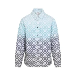 Casablanca Gradient Geometric Pattern Casual Jacket With Butt Grey Hemdjacke