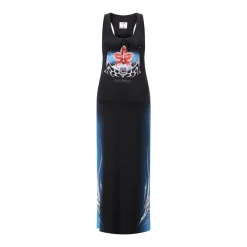 Casablanca Midikleid mit Print Schwarz Midikleid