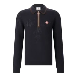Casablanca Poloshirt aus Wolle blau Poloshirt