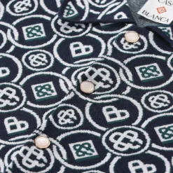 Casablanca Strickhemd aus Baumwolle blau Hemd