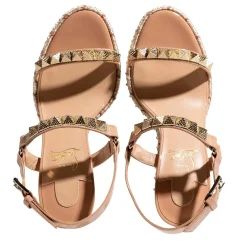 Christian Louboutin Pyraclou Espadrilles Cork Blush Sandaletten mit Absatz