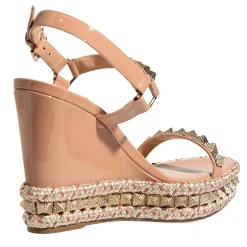 Christian Louboutin Pyraclou Espadrilles Cork Blush Sandaletten mit Absatz