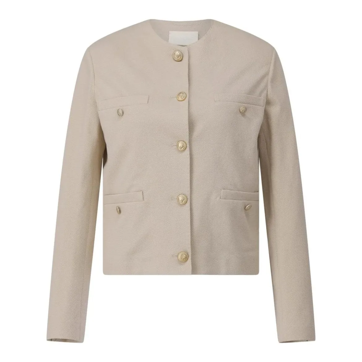 CIRCOLO 1901 Bouclé-Jacke mit eleganten Knöpfen Beige Blouson