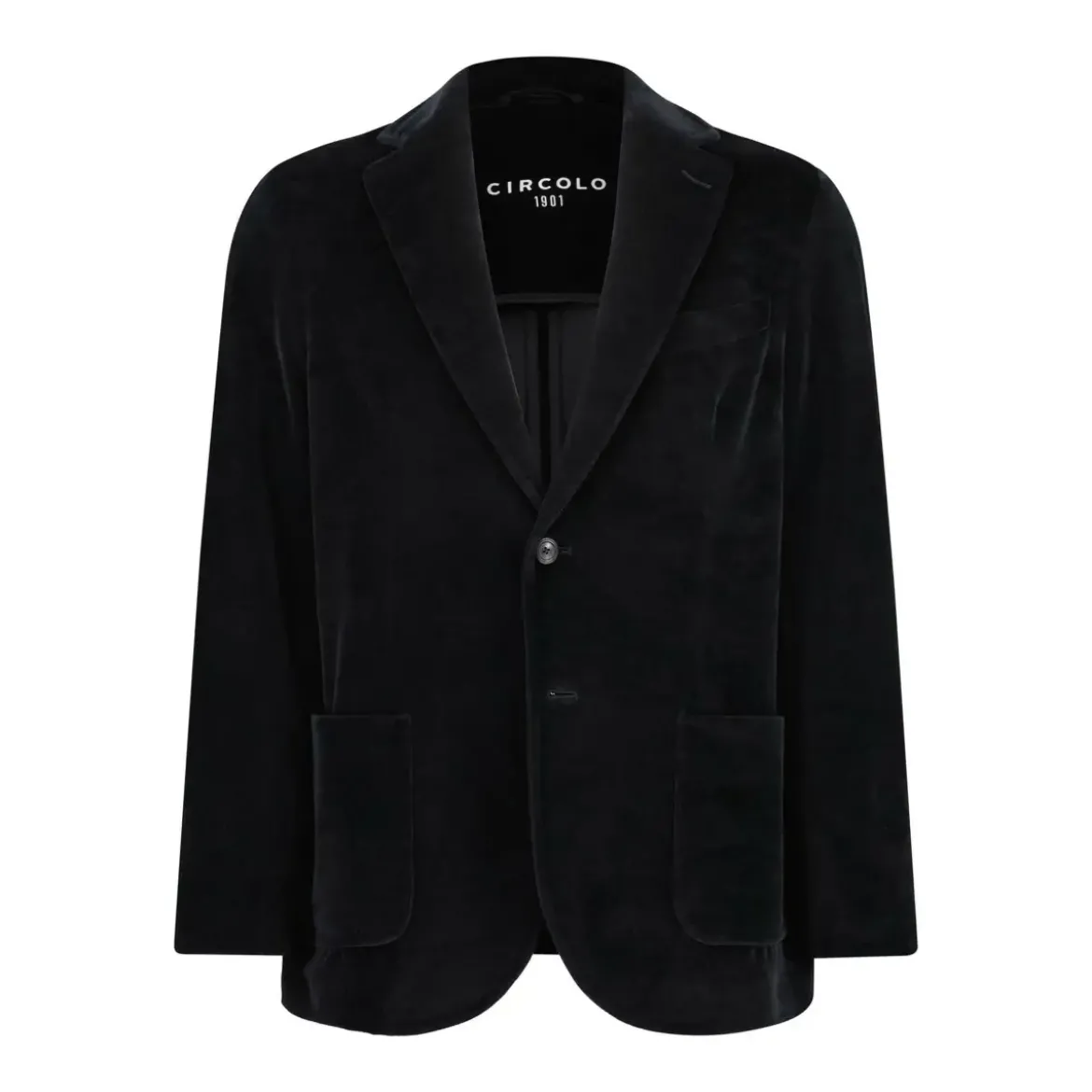 CIRCOLO 1901 Sakko aus Baumwoll-Velours Schwarz Anzugjacke