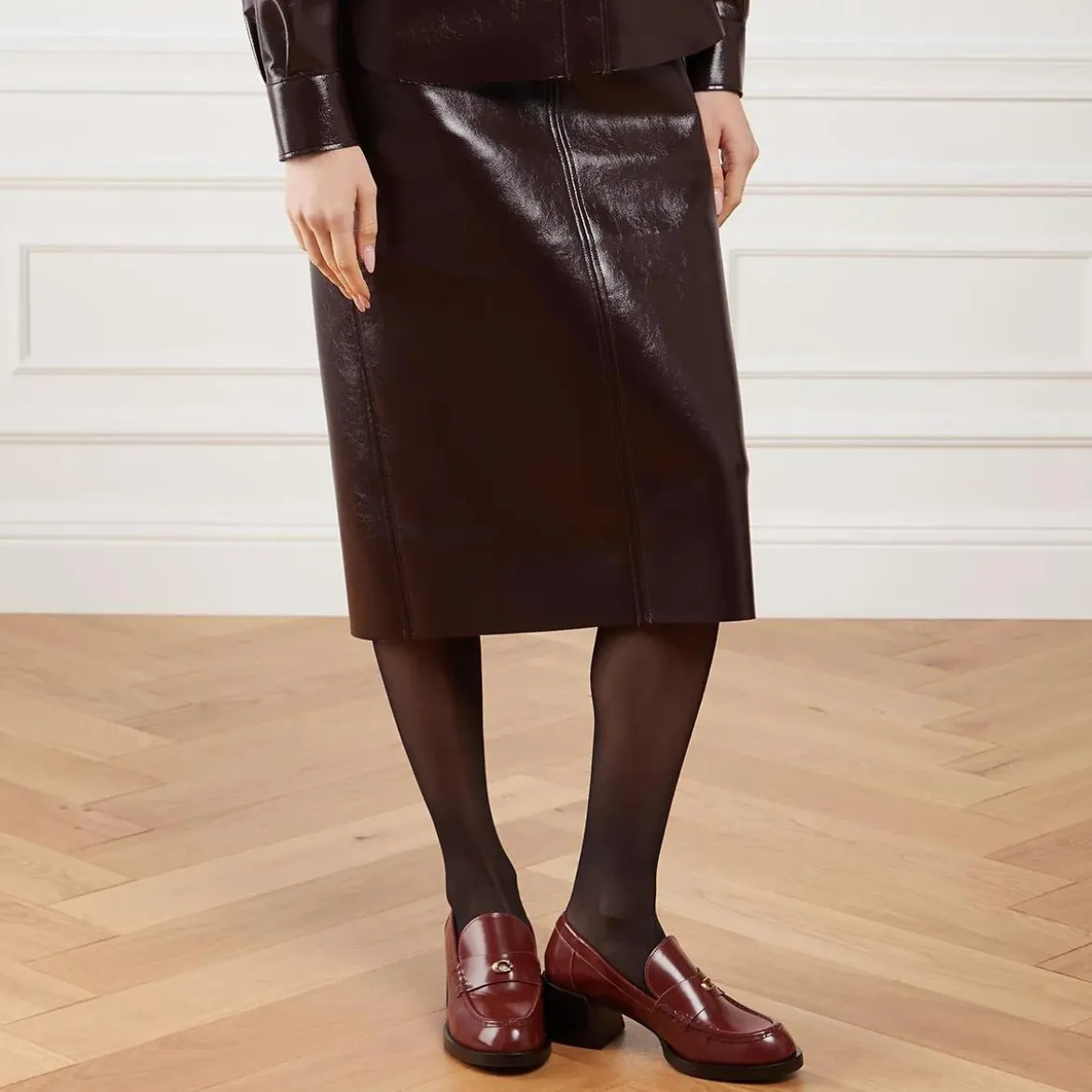 Coach Natalie Leather Loafer Dark Neutral Loafer