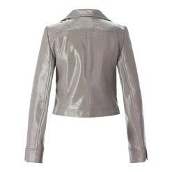 Courrèges Cropped Jacket With Pointed Collar Grey Übergangsjacke