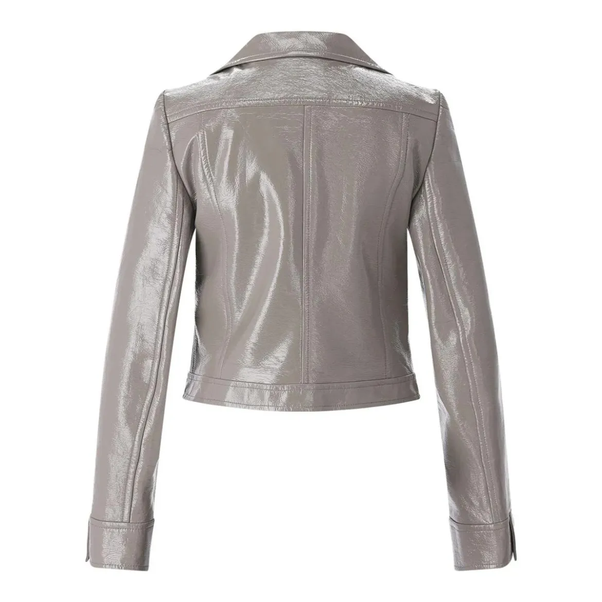 Courrèges Cropped Jacket With Pointed Collar Grey Übergangsjacke
