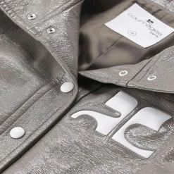 Courrèges Cropped Jacket With Pointed Collar Grey Übergangsjacke