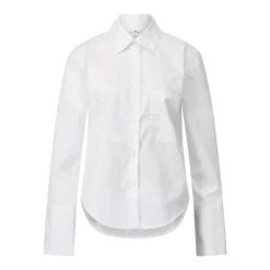 Courrèges Hemdbluse mit Logo-Stickerei Weiß Bluse