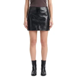 Courrèges Minirock Vinyl schwarz Minirock