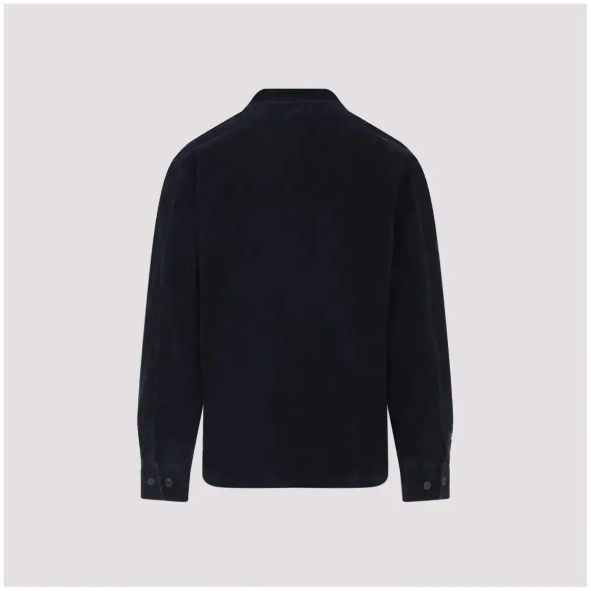 CP Company Textured Corduroy Overshirt With Pointed Collar Black Hemd