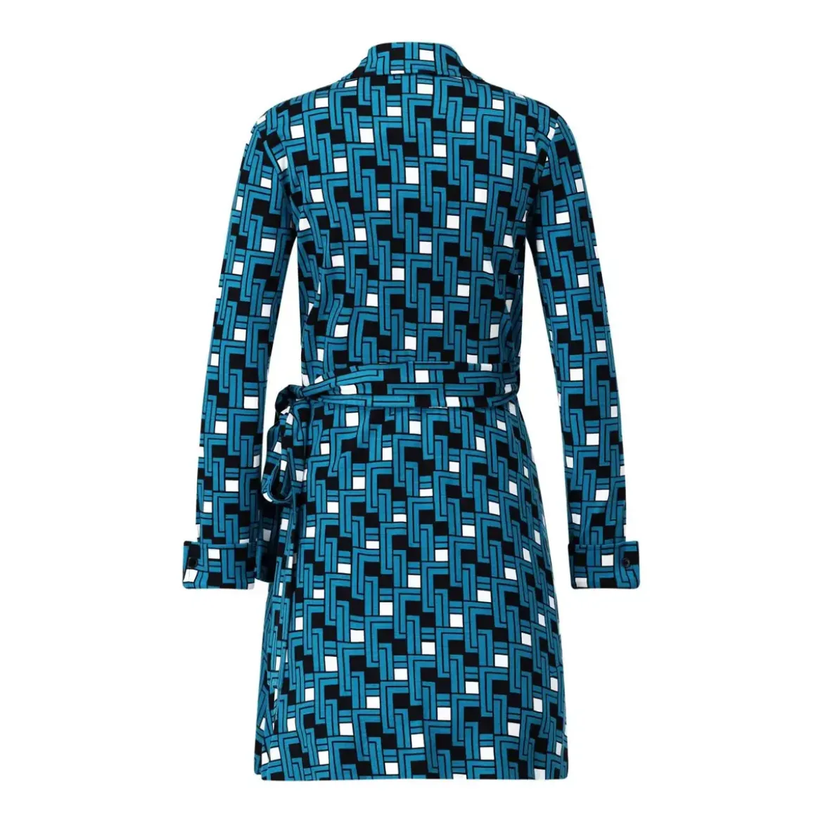 Diane von Furstenberg Blusenkleid Didi mit Muster blau Minikleid
