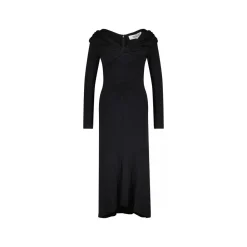 Diane von Furstenberg Jerseykleid SYLVIANA mit Wolle Schwarz Midikleid
