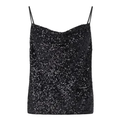Diane von Furstenberg Top Berlin mit Pailletten Schwarz Top