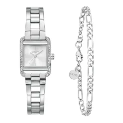 DKNY Quarzuhr Mini Square Watch Set silber Quarzuhr