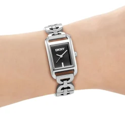 DKNY Quarzuhr Open Link Square Watch silber Quarzuhr