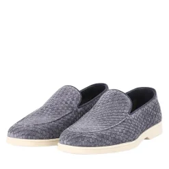Doucal's Loafer aus Veloursleder blau Schnürschuhe