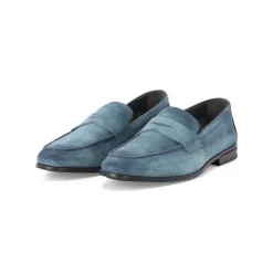 Doucal's Mokassin aus Leder blau Schnürschuhe