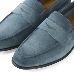 Doucal's Mokassin aus Leder blau Schnürschuhe