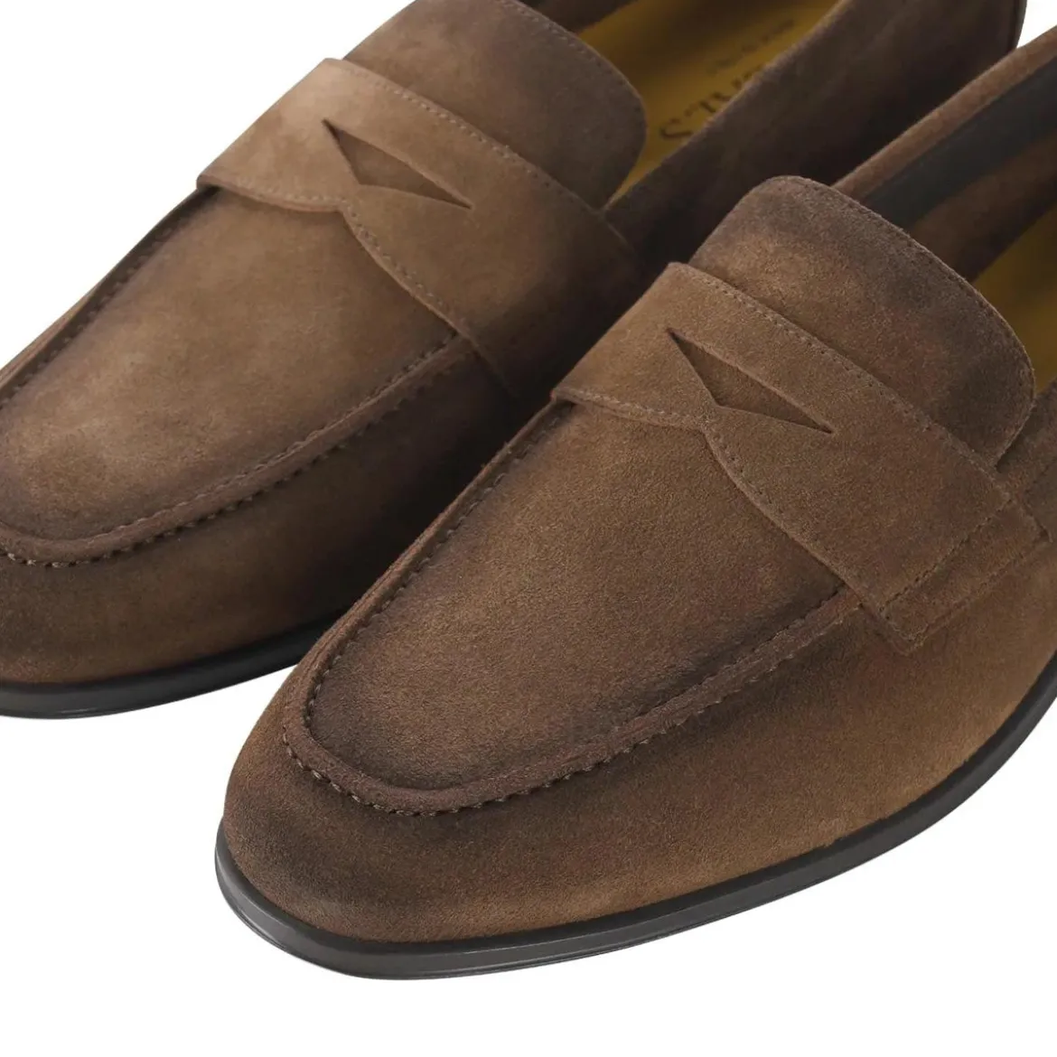 Doucal's Mokassins aus Veloursleder braun Schnürschuhe